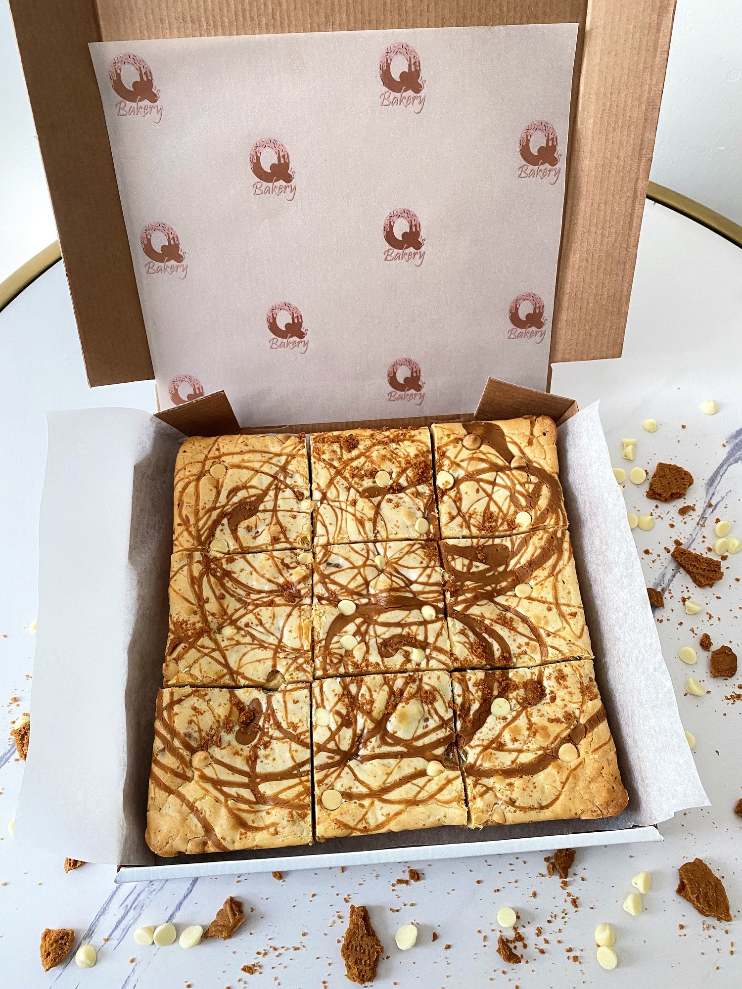 Biscoff & White Chocolate Blondies | Postals